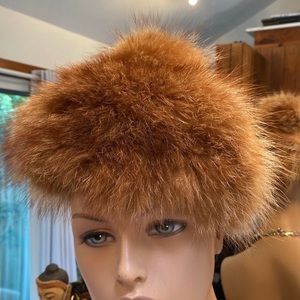Red fox REAL FUR hat